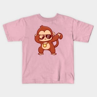 Cool Monkey Dabbing Cartoon Kids T-Shirt